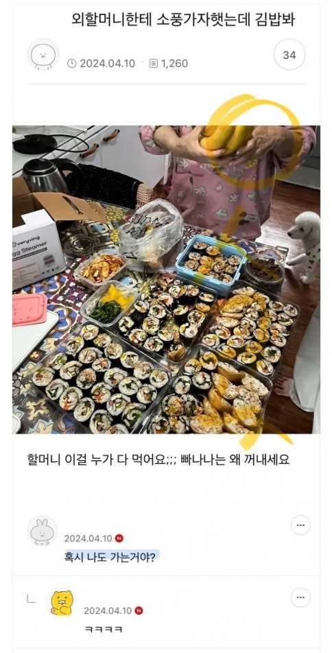 큰손! 외할머니 소풍용 김밥 클라스~